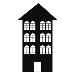 silhouette building on white background