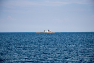 beach with rocks and sky with effects of photography