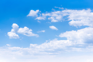 Blue sky with clouds, summer background, paradise