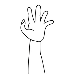 monster hand on white background