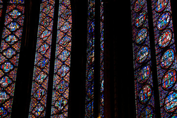 Interior of Sainte Chapelle in Paris