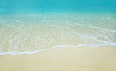 Sea wave on the sandy beach.