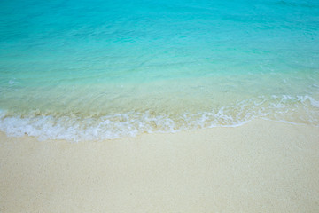 Fototapeta na wymiar Sea wave on the sandy beach.