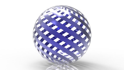 blue color ball icon 3d rendering on white background