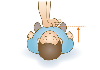 応急手当イラスト80：救急蘇生法・胸骨圧迫