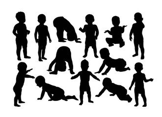 Cute Baby Silhouettes, art vector design