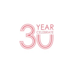 30 Year Anniversary Vector Template Design Illustration