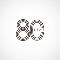 Obraz premium 80 Year Anniversary Vector Template Design Illustration