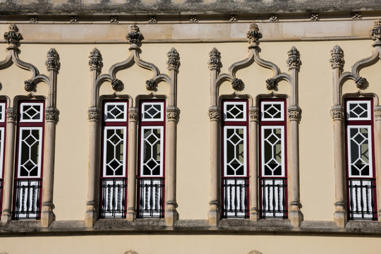 Sintra Town Hall Baroque Building Windows (Sintra Municipality). Neo Manueline Style