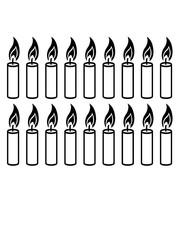 18 kerzen schwarz cool flamme feuer kerze wachs brennen dekorativ design clipart design geburtstag