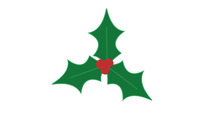Holly bush festive christmas icon 