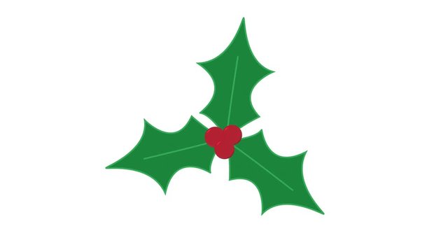 Holly bush festive christmas icon Animation 