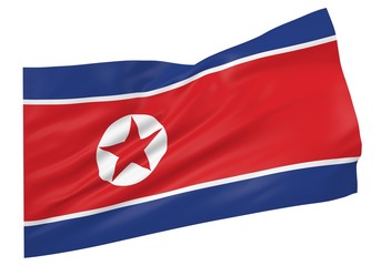 3D illustration of North Korea flag