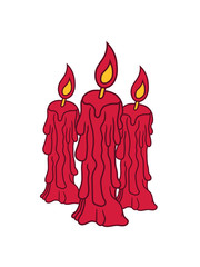 3 kerzen tropfen flamme feuer kerze wachs brennen dekorativ design clipart design geburtstag kuchen