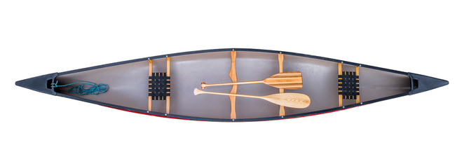 canoe with paddles - top view
