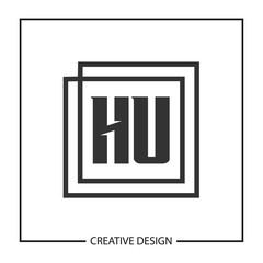 Obraz premium Initial Letter HU Logo template Design Vector Illustration