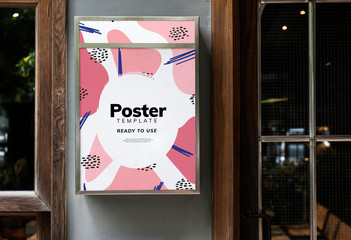 Colorful restaurant signage mockup design