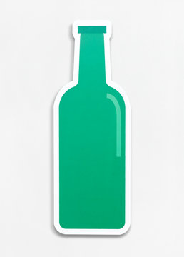 Isolated green glass bottle illustration
