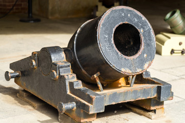 old cannon isolated on white background