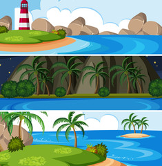 Set of island landscape
