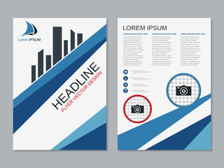 Modern professional business two-sided flyer vector design template