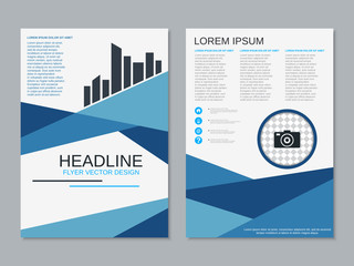 Modern professional business two-sided flyer vector design template