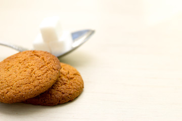 Oatmeal cookies with milk and sugar