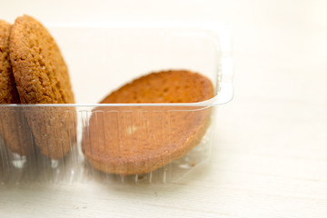 Oatmeal cookies in a pack