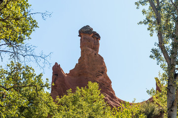 Panoramic view of the ocher lands in the Rustrel nature park