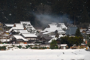 Miyama Japanese traditional village in snow