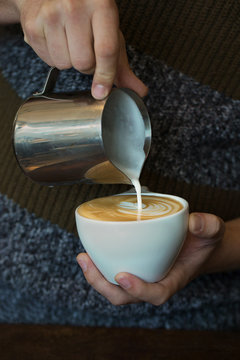 Latte in hands
