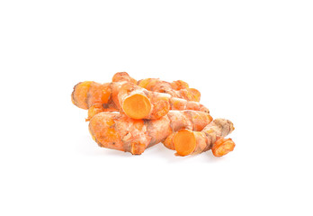 Turmeric on white background