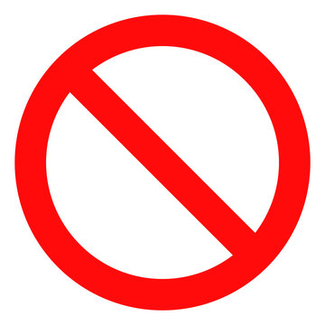 Forbidden icon on a white background. Isolated forbidden symbol with flat style.