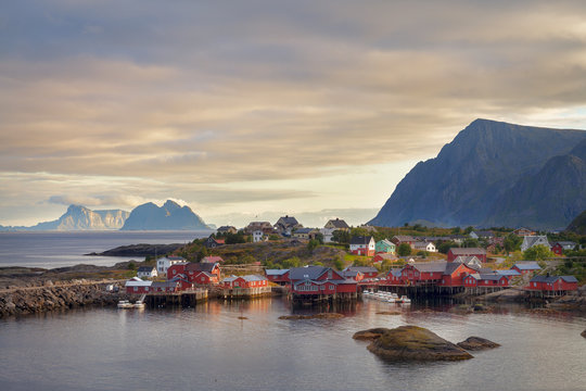 Norwegian Rorbuer in Reine Hamnoy Norway Tind