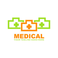 Fototapeta premium Medical and healthcare logo icon template