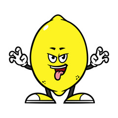 Cartoon Scaring Lemon Character