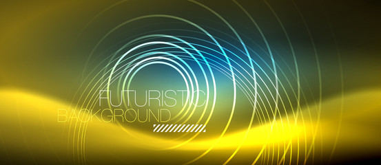 Neon glowing circles background