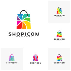 Set of Color Shop Logo Template Design Vector