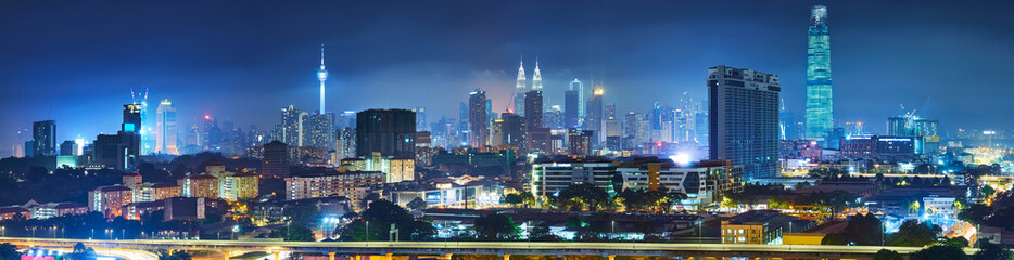 Panoramic beautiful city skyline view ,Kuala lumpur, Malaysia.