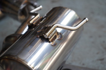 Car's exhaust tube detail