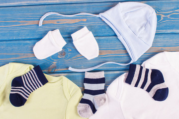 Apparel for newborn, extending family and expecting for baby concept