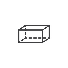 Hexahedron geometrical figure outline icon. linear style sign for mobile concept and web design. Hexahedron geometric shape simple line vector icon. Symbol, logo illustration. Pixel perfect vector 