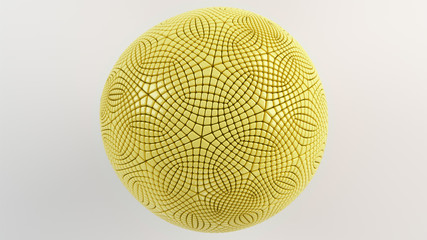 Yellow sphere on the white surface
