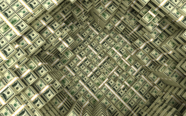 Money hole. Concept of money (3d illustration)