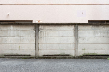 street wall background ,Industrial background, empty grunge urban street with warehouse brick wall