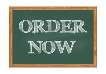 Obraz premium Order now chalkboard notice Vector illustration for design