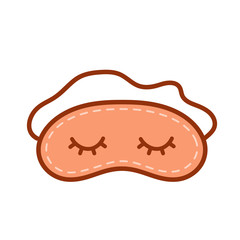 Sleeping mask. Vector flat line 