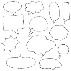 Various types of handwritten style speech bubble set