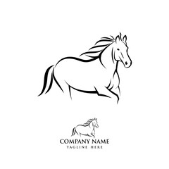 Horse logo design illustration, Horse silhouette vector, Horse vector illustration