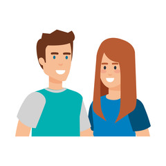 Fototapeta premium young couple avatars characters